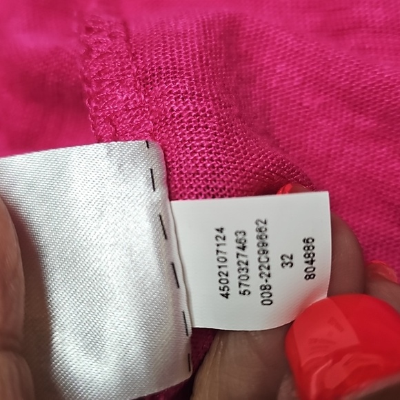 Chicos 100% Linen Button Down Top Chicos Sz 0 (sz 4) Bright Pink - Picture 13 of 13